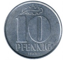 Германия (ГДР) 10 пфеннигов 1963-1990