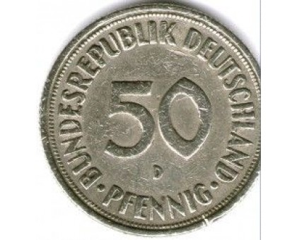 Германия (ФРГ) 50 пфеннигов 1950 D