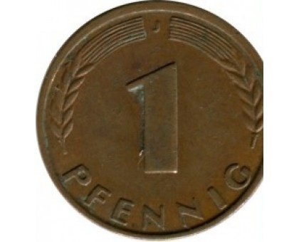 Германия 1 пфенниг 1950 - 2001