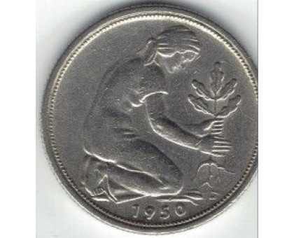 Германия (ФРГ) 50 пфеннигов 1950 F