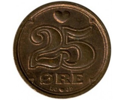 Дания 25 эре 1990-2008