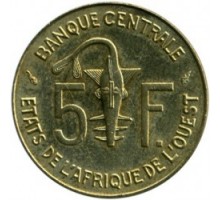 Западная Африка 5 франков 1965-2019