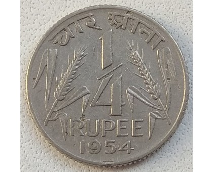 Индия 1/4 рупии 1954