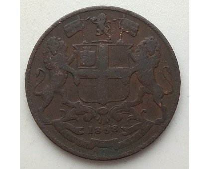 Индия (британская) 1/4 анна 1858 Восточно-Индийская кампания