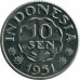 Индонезия 10 сенов 1951-1954