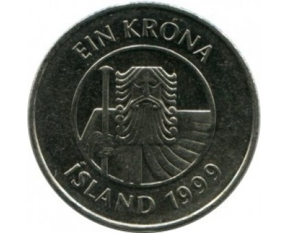 Исландия 1 крона 1989-2011