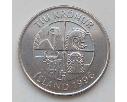 Исландия 10 крон 1996-2008