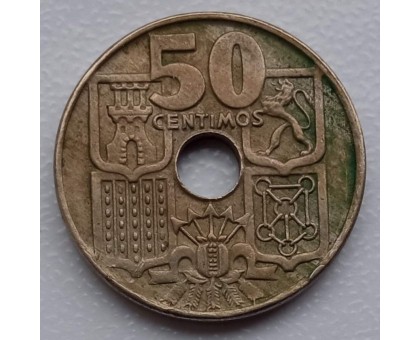 Испания 50 сентимос 1949