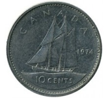 Канада 10 центов 1969-1989