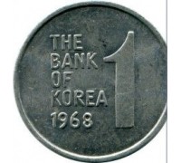 Южная Корея 1 вона 1968-1982
