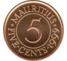 Маврикий 5 центов 1987-2012
