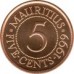 Маврикий 5 центов 1987-2012