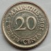 Маврикий 20 центов 1987-2016