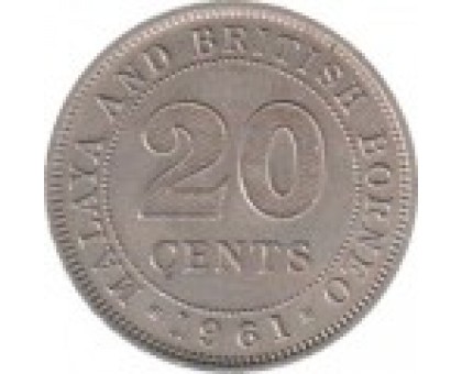 Малайя и Британское Борнео 20 центов 1954-1961