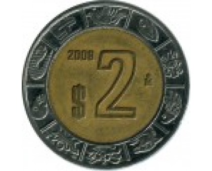 Мексика 2 песо 1996-2017