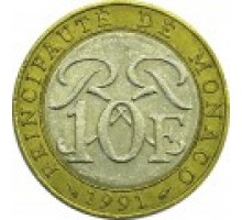 Монако 10 франков 1989-2000