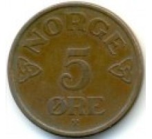 Норвегия 5 эре 1952-1957
