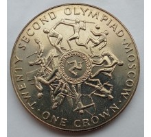 Остров Мэн 1 крона 1980. XXII летние Олимпийские Игры, Москва 1980