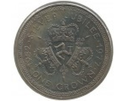 Остров Мэн 1 крона 1977. 25 лет правления Королевы Елизаветы II (герб)