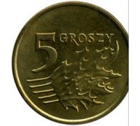 Польша 5 грошей 1990-2014