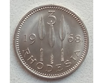 Родезия 3 пенса 1968