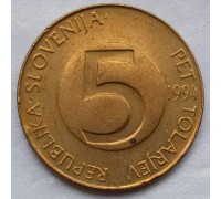 Словения 5 толаров 1992-2006