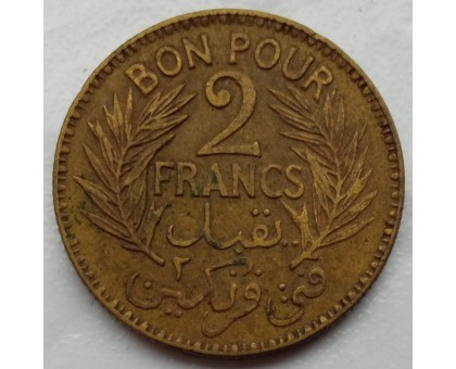 Тунис 2 франка 1921