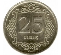 Турция 25 курушей 2009 - 2021