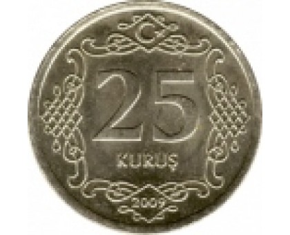 Турция 25 курушей 2009 - 2021