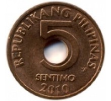 Филиппины 5 сентимо 1995-2016
