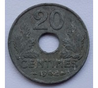 Франция 20 сантимов 1942