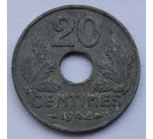 Франция 20 сантимов 1942