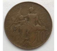Франция 10 сантимов 1901