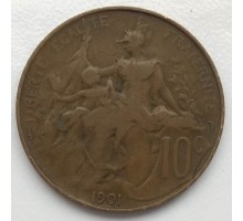 Франция 10 сантимов 1901