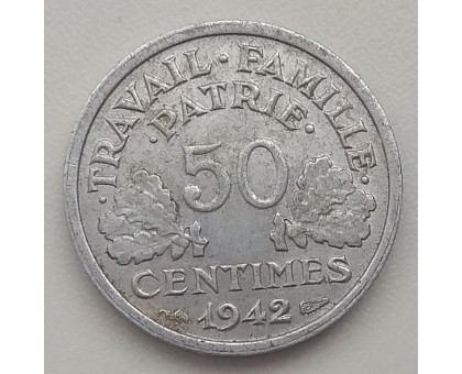 Франция 50 сантимов 1942