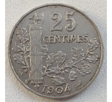 Франция 25 сантимов 1904