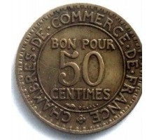 Франция 50 сантимов 1921