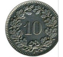 Швейцария 10 раппен 1917-1967
