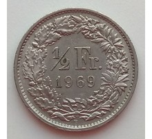 Швейцария 1/2 франка 1968-2017
