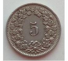 Швейцария 5 раппенов 1954-1980