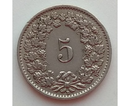 Швейцария 5 раппенов 1954-1980