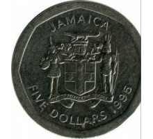 Ямайка 5 долларов 1994-2018