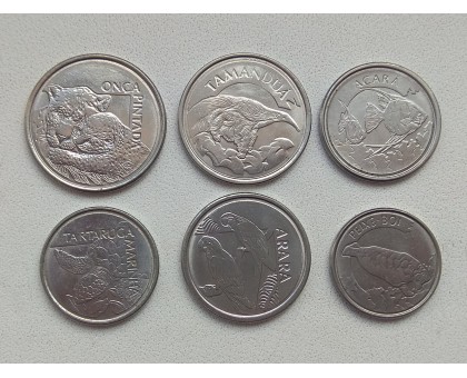 Бразилия 1992-1994. Набор 6 монет. Животные