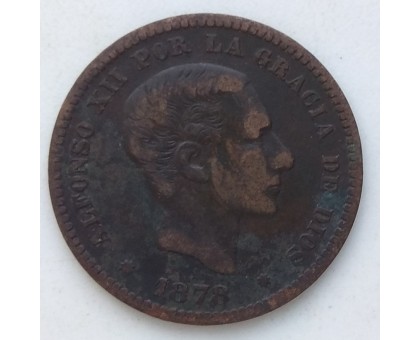 Испания 5 сентимо 1878