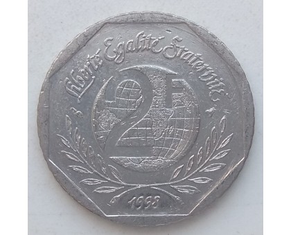 Франция 2 франка 1998. 50 лет Декларации Прав Человека