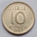Швеция 10 эре 1957 серебро