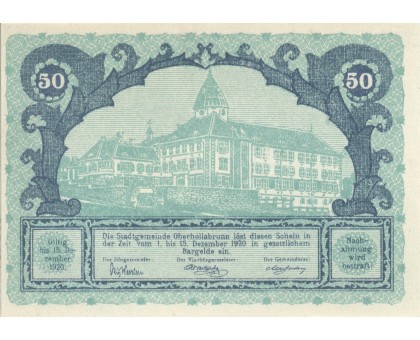 Австрия 50 геллеров 1920 Oberhollabrunn Нотгельд