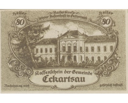 Австрия 80 геллеров 1920 Eckartsau Нотгельд