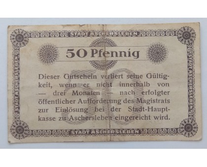 Германия 50 пфеннигов 1917 Aschersleben Нотгельд