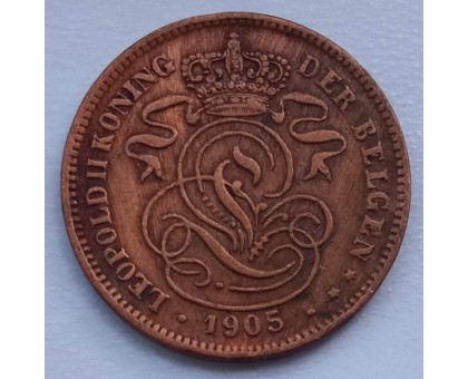 Бельгия 2 сантима 1905 Der Belgen